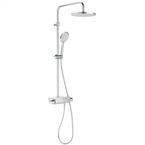 Sisteme de dus - Coloana dus cu baterie si termostat Roca Deck, cap dus Ø25 cm