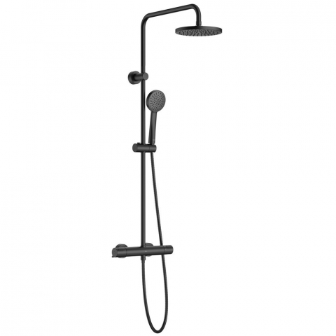Sisteme de dus - Coloana dus cu baterie si termostat Roca Victoria-T, negru mat