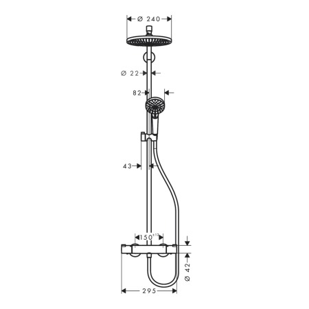 Coloana dus termostata Hansgrohe, Crometta S240, crom [1]