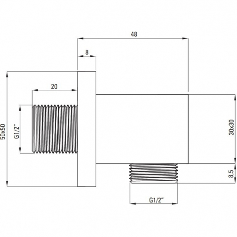 Conector furtun patrat Deante Cascada negru cu suport dus [1]