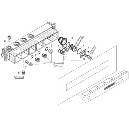 Corp incastrat pentru baterie cu 2 functii, Hansgrohe, RainSelect, pentru baterii cu 2 functii [3]