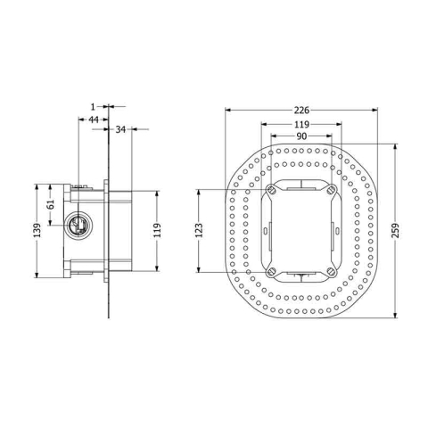 Corp incastrat Villeroy&Boch, Vi-Box, pentru baterii cu 2 consumatori [1]