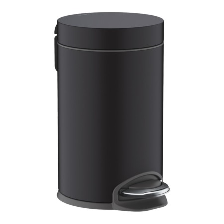 Accesorii toaleta - Cos de gunoi, Hansgrohe, AddStoris, cu pedala, negru mat