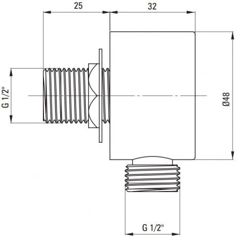 Cot conector furtun Deante Cascada crom [2]