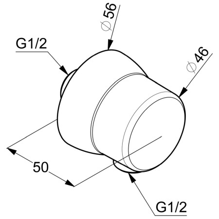 Cot racord, Kludi, Sirena, forma rotunda, crom [1]
