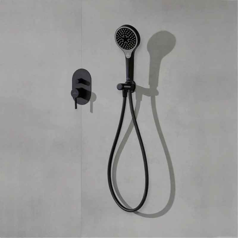 Cot racord pentru duș Villeroy&Boch, Universal Showers, cu suport pară duș, negru mat [1]