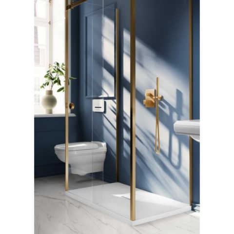 Cot racord Villeroy&Boch, Universal Showers, pătrat cu suport duș, brushed gold [1]