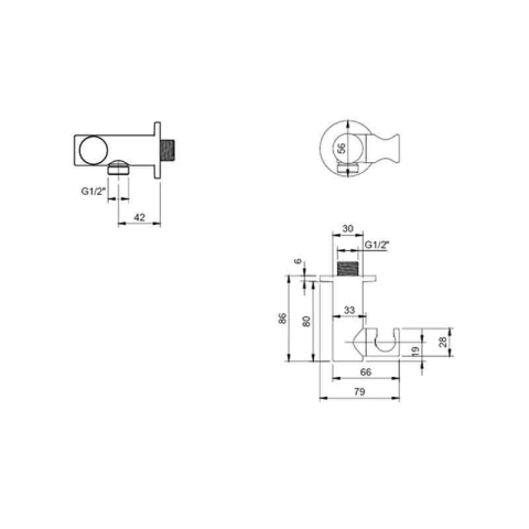 Cot racord Villeroy&Boch, Universal Showers, rotund cu suport duș, brushed nickel [4]