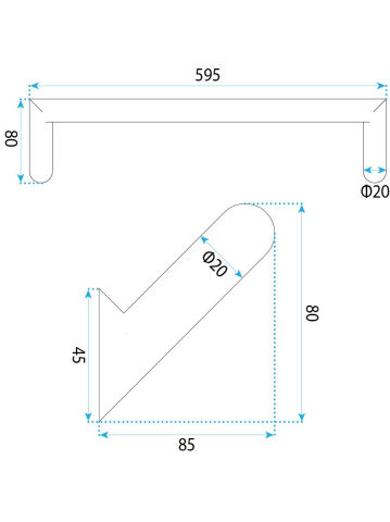 Cuier de baie Rea Will auriu periat 595mm metal montaj suruburi [9]