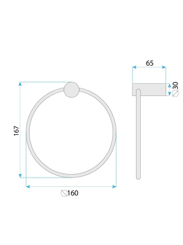 Cuier baie ring Rea Solo 64106 titan metal 160x167x65 mm montaj suruburi [8]