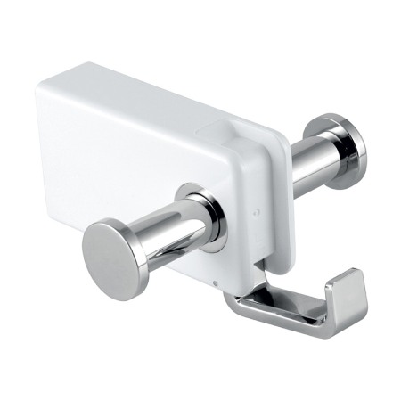 Accesorii baie - Cuier cu 3 agatori, Ferro, Emotion, alb - crom