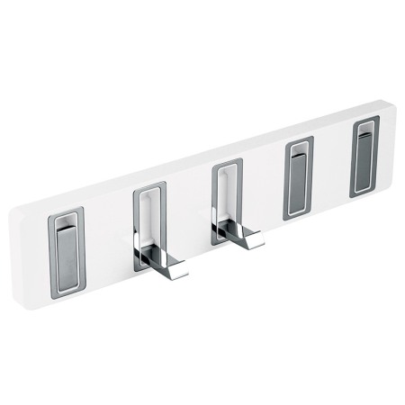 Accesorii baie - Cuier cu 5 agatatori, Ferro, Emotion, alb - crom