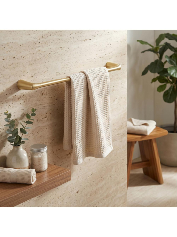 Accesorii baie - Cuier de baie 16201 Vibe auriu periat