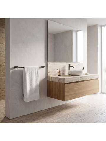 Cuier de baie Rea Solo 64101 finisaj titan 600mm metal montaj perete [4]