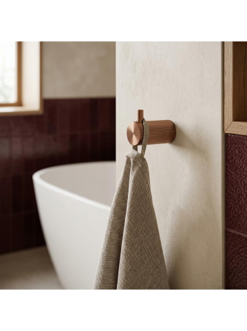 Cuier de baie Rea Solo 64104 Cupru Periat 30x45x52 mm metal montaj suruburi [2]