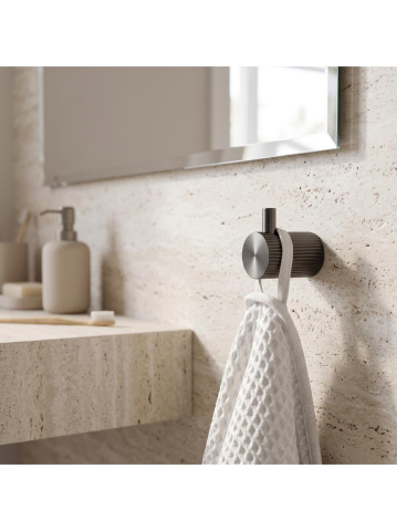 Cuier de baie Rea Solo finisaj titan metal 30x45x52 mm montaj pe perete [5]