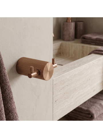 Cuier de baie Rea Solo 64104A cupru periat metal 72x30x52 mm montaj suruburi [2]