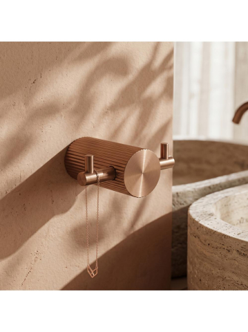 Cuier de baie Rea Solo 64104A cupru periat metal 72x30x52 mm montaj suruburi [3]