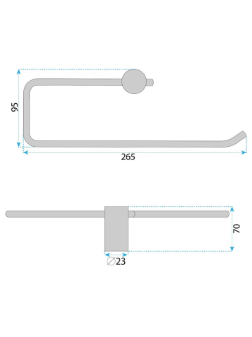 Cuier de baie Rea Otto A62310BRG cupru periat 265x95x70 mm metal [9]