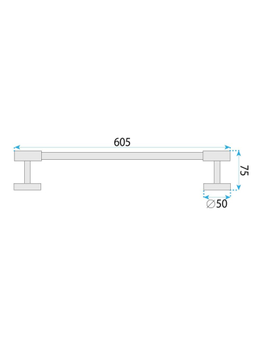 Cuier de baie Rea Galo 5701 finisaj titan 615x75x50 mm metal montaj perete [9]