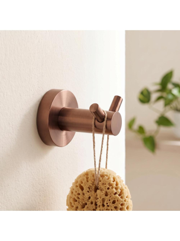 Cuier de baie Rea Leo 5605 cupru periat metal 50x50x70 mm [3]
