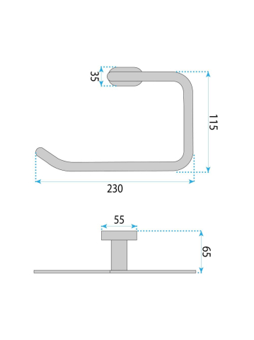Cuier de baie Ring 110 Rea Til cupru periat 225x120x65 mm [7]