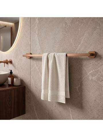 Cuier de baie Rea Til 101 cupru periat 575x65x35mm montaj suruburi [1]