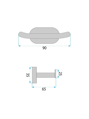 Cuier de baie Rea Til 105 Cupru Periat 90x35x65 mm metal [6]