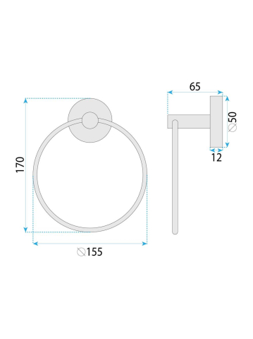 Cuier de baie Ring 6610 Modern auriu [7]