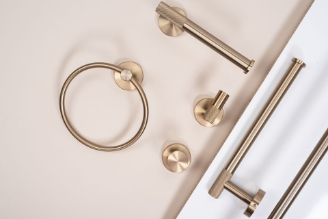 Cuier de baie Ring 6610 Modern auriu periat [6]