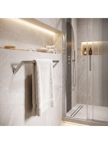 Cuier de baie Rea Will crom 595x80x85 mm montaj cu suruburi [5]