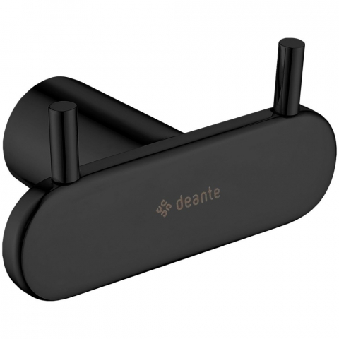 Accesorii baie - Cuier dublu Deante Round negru