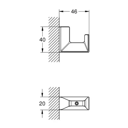 Cuier simplu Grohe Selection Cube crom lucios [3]