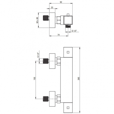 Deante Begonia Square Baterie dus cu termostat [1]
