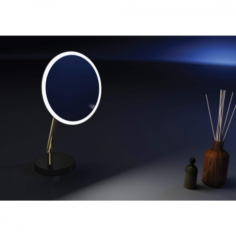 Deante Silia Oglinda cosmetica cu iluminare LED Ø22 cm, auriu [7]