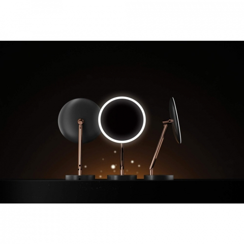 Deante Silia Oglinda cosmetica cu iluminare LED Ø22 cm, auriu (rose gold) [7]