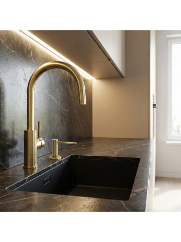 Dispenser chuveta pentru detergent Rea DEX auriu periat [1]