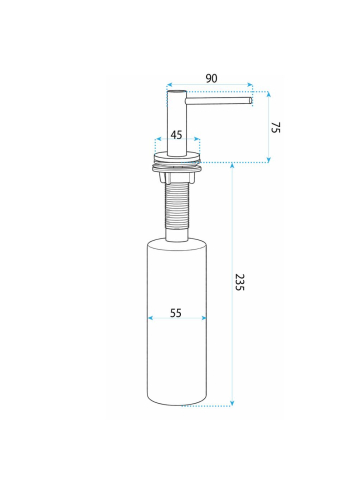 Dispenser chuveta pentru detergent Rea DEX auriu periat [3]