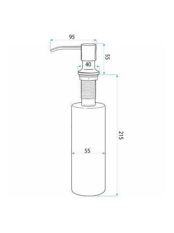 Dispenser chuveta pentru detergent Rea LON crom periat [3]
