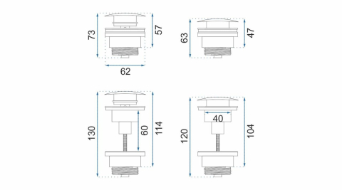Dop pentru lavoar universal clic-clac Rea cupru [2]