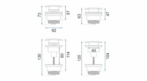 Dop pentru lavoar universal clic-clac Rea cupru periat [2]