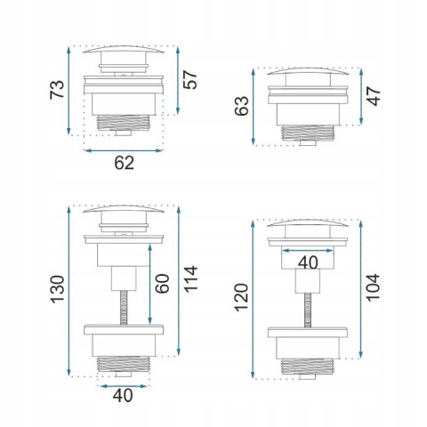 Dop pentru lavoar universal clic-clac Rea titan [3]