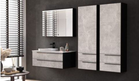 Dulap baie 50x32xH145 cm Kolpa San Grace, crem (stejar halifax) [1]