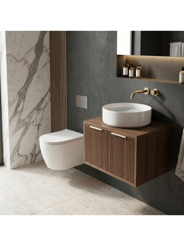 Dulap baie pentru lavoar Rea Core 60cm maro [6]