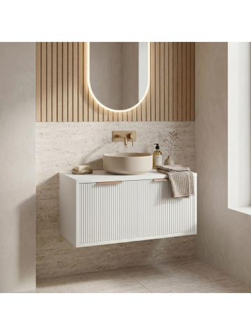 Dulap baie pentru lavoar Rea Core 80cm alb [5]