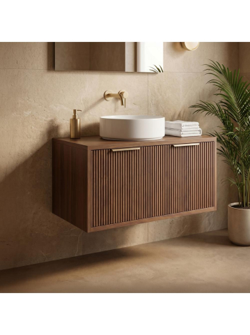Mobilier Baie - Dulap baie pentru lavoar Rea Core 80cm maro