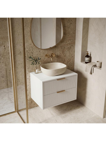 Dulap baie pentru lavoar Rea Mono 60cm alb [2]
