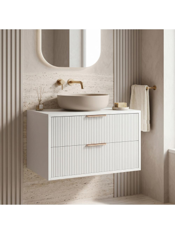 Mobilier Baie - Dulap baie pentru lavoar Rea Mono 80cm alb