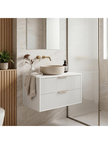 Dulap baie pentru lavoar Rea Mono 80cm alb [2]