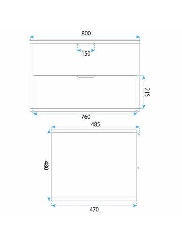 Dulap baie pentru lavoar Rea Mono 80cm bej [12]